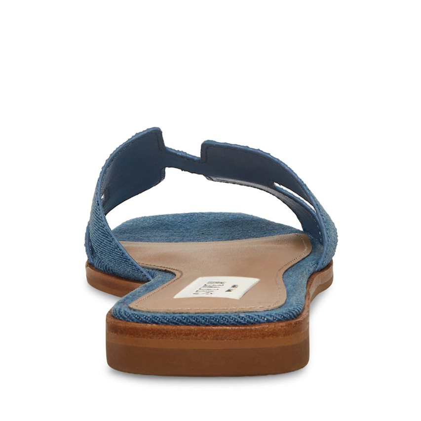 Blue Steve Madden Hadyn Denim Fabric Women's Slides | PH 4819CEM